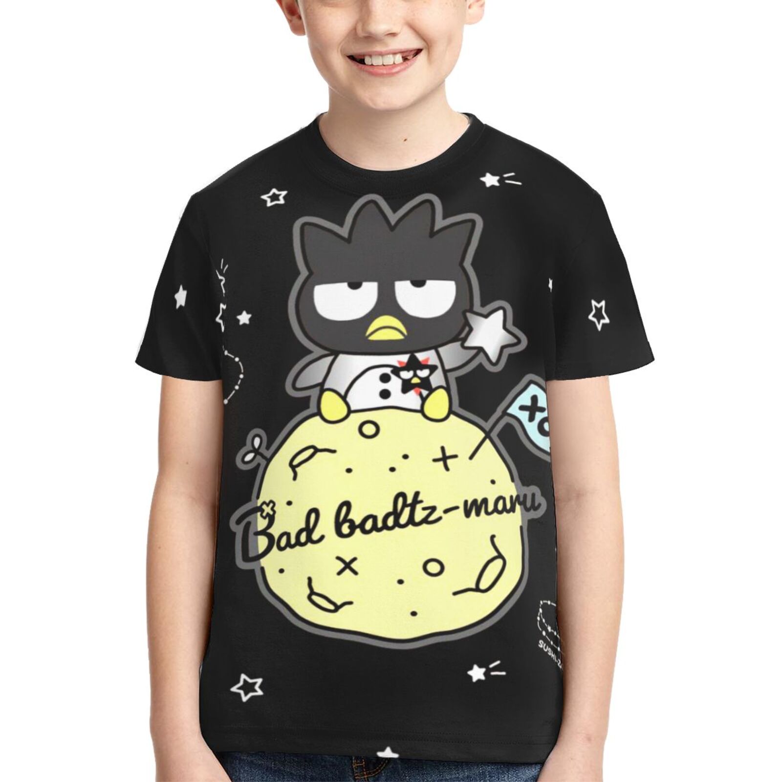 Kids Badtz Maru Shirts 3D Printing Cartoon T Shirt Casual Top Summer Short Sleeve Novelty Tee for Boys Girls